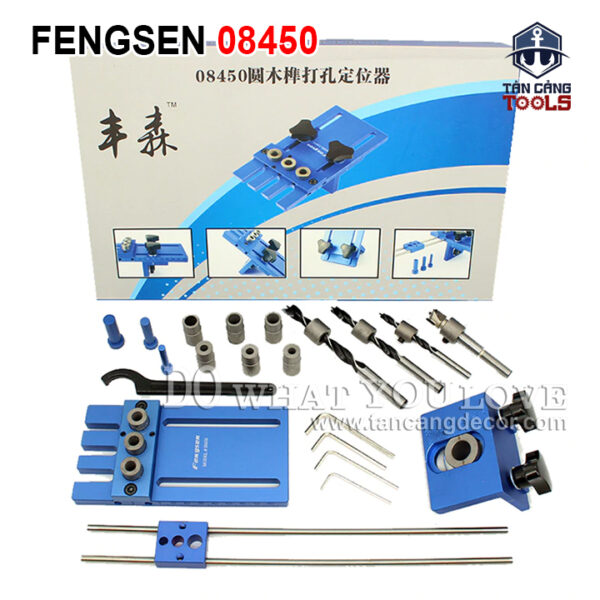 Bộ dưỡng khoan chốt gỗ kết hợp khoan ốc cam 01 FENGSEN 08450