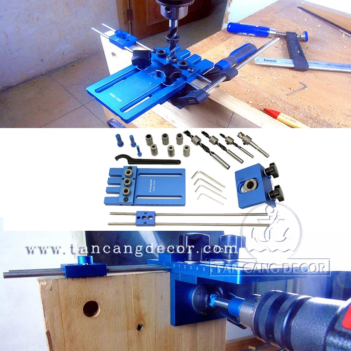 Bộ dưỡng khoan chốt gỗ kết hợp khoan ốc cam 01 FENGSEN 08450 - Ảnh 11