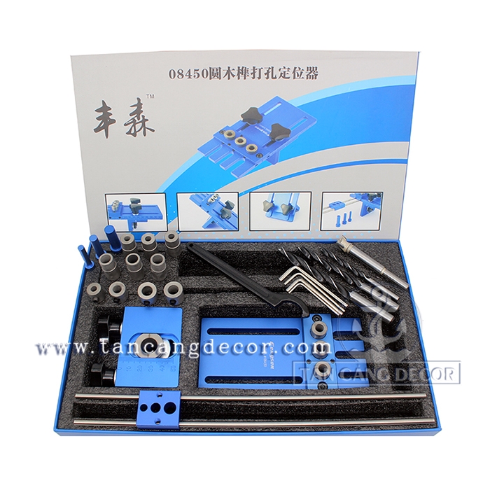 Bộ dưỡng khoan chốt gỗ kết hợp khoan ốc cam 01 FENGSEN 08450 - Ảnh 4