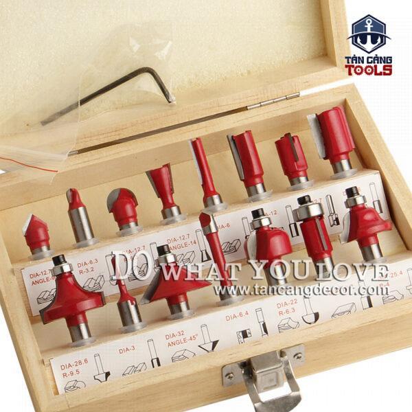 Bộ mũi phay 15 món cốt 8 mm