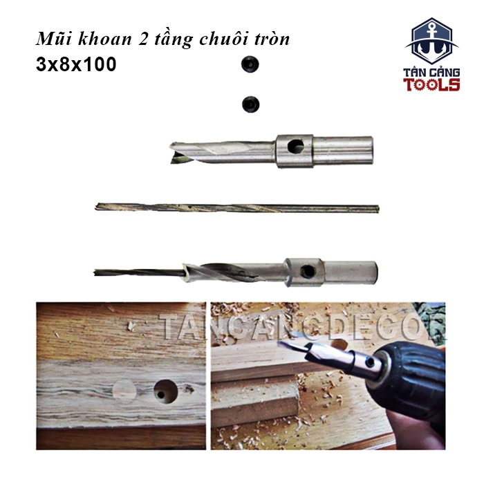 Mũi khoan 2 tầng chuôi tròn 3x8x100 - Ảnh 7