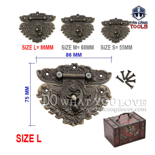 Khóa Hộp Tinh Xảo Cổ Điển Size L 04 - KT:7.5cm