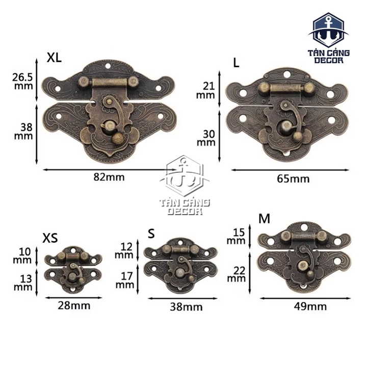 Khóa hộp gài chốt size S 05 Cổ điển - KT: 3.8cm - Ảnh 2
