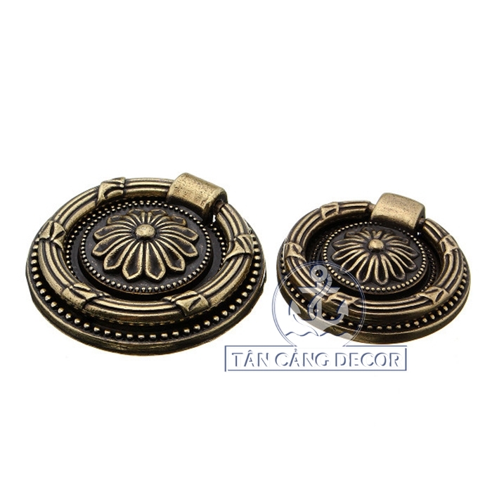 Chốt kéo tròn bông hoa Cổ Điển 05 size lớn - KT:4.5cm - Ảnh 3