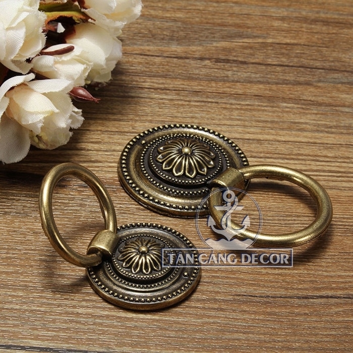 Chốt kéo tròn bông hoa Cổ Điển 05 size lớn - KT:4.5cm - Ảnh 4