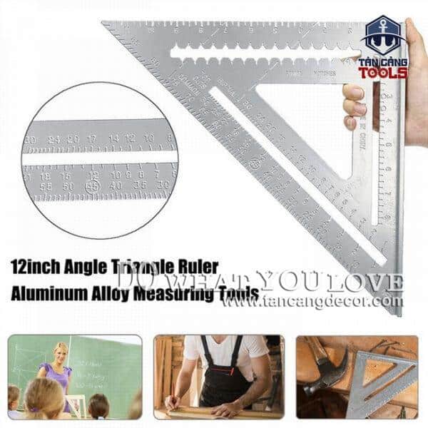 Thước Eke nhôm trắng hệ 30 cm MAYA
