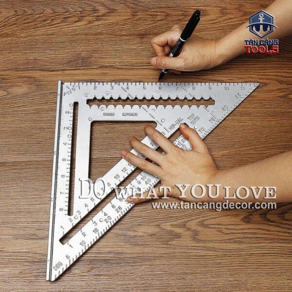 Thước Eke nhôm trắng hệ 30 cm MAYA - Ảnh 4