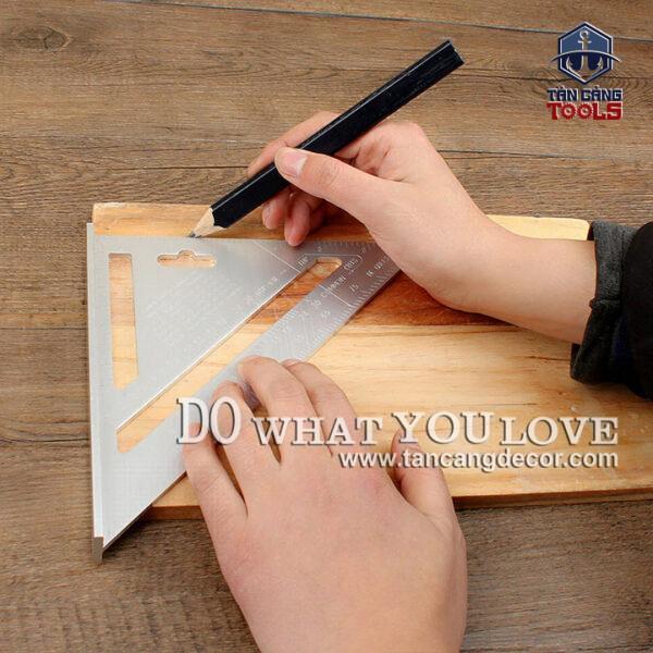 Thước Eke nhôm trắng hệ 30 cm MAYA - Ảnh 5