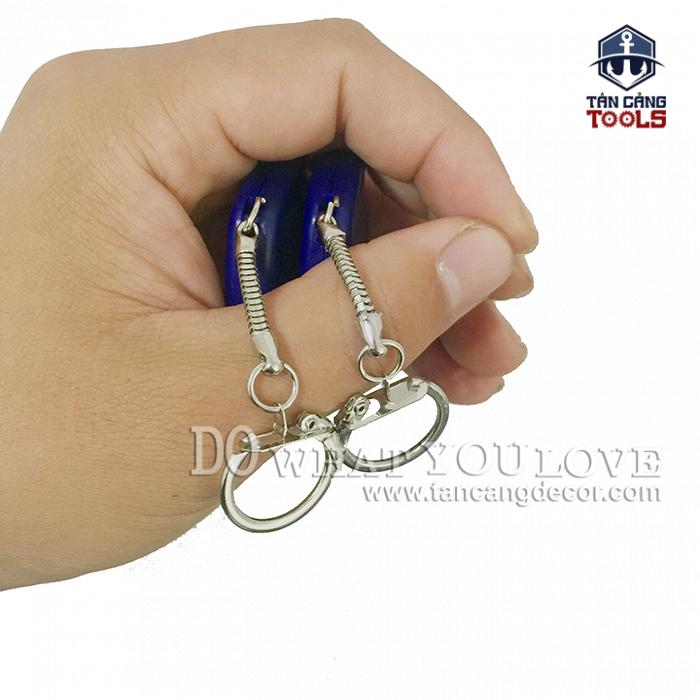 Thước dây móc khóa 2m xanh - Ảnh 2