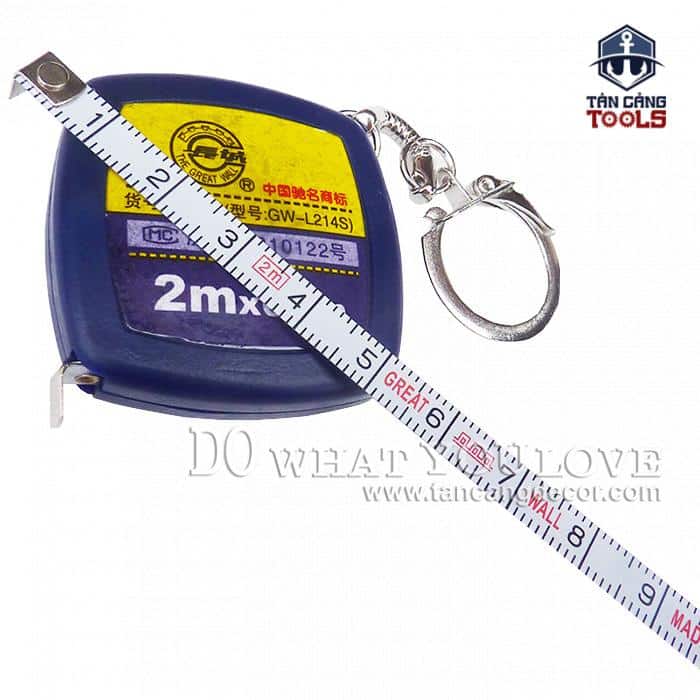 Thước dây móc khóa 2m xanh - Ảnh 3