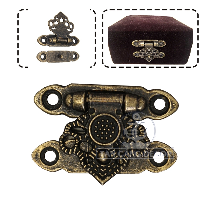 Khóa hộp Tim sen Cổ Điển 08 - KT:3.7cm