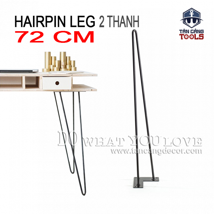 Chân bàn hairpin leg 72cm loại 2 thanh
