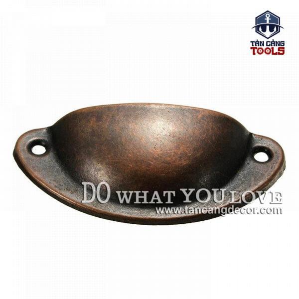 Alternative view of Tay nắm 10 màu đồng đỏ hình bán nguyệt Cổ điển - KT:8.2cm