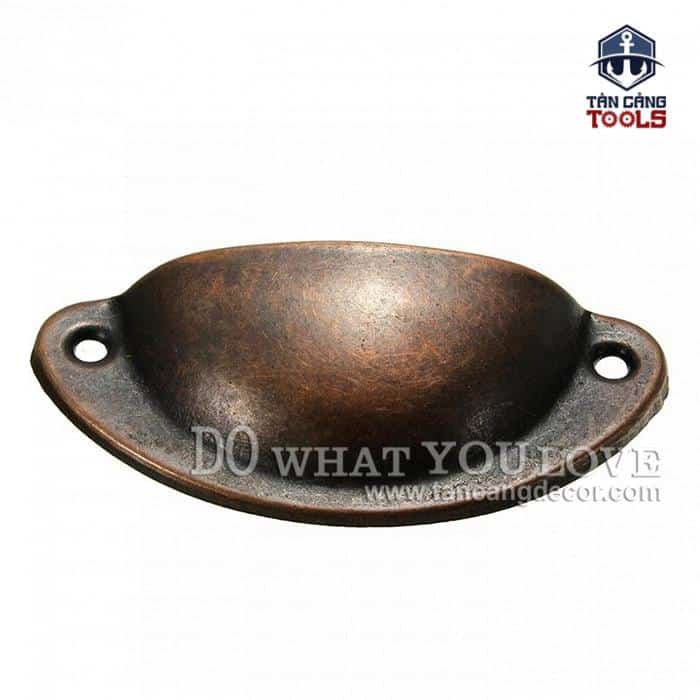 Tay nắm 10 màu đồng đỏ hình bán nguyệt Cổ điển - KT:8.2cm - Ảnh 2