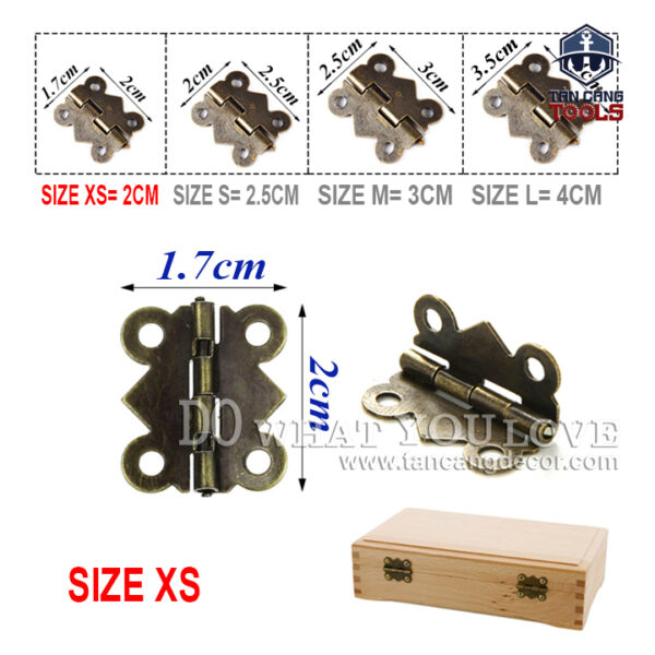 2 Bản Lề Gập Size XS 03 Cổ Điển - KT: 2cm