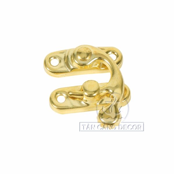 Khóa hộp 15 gài chốt cong Cổ điển màu vàng ánh kim - KT:2.6cm - Ảnh 3