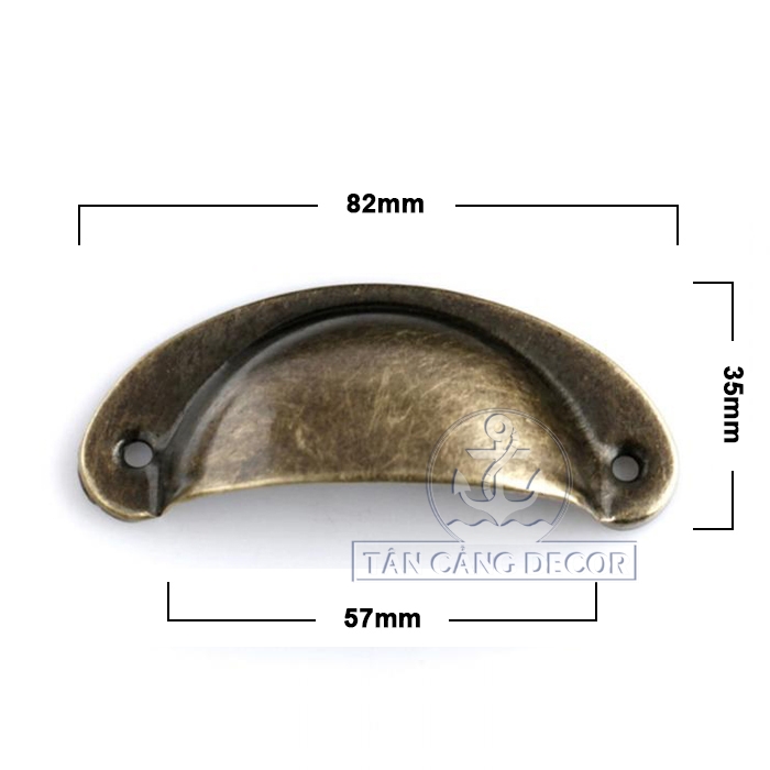 Tay nắm 01 màu đồng xanh hình bán nguyệt Cổ điển - KT:8.2cm - Ảnh 9