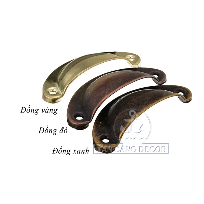 Tay nắm 11 màu đồng vàng hình bán nguyệt Cổ điển - KT:8.2cm - Ảnh 2