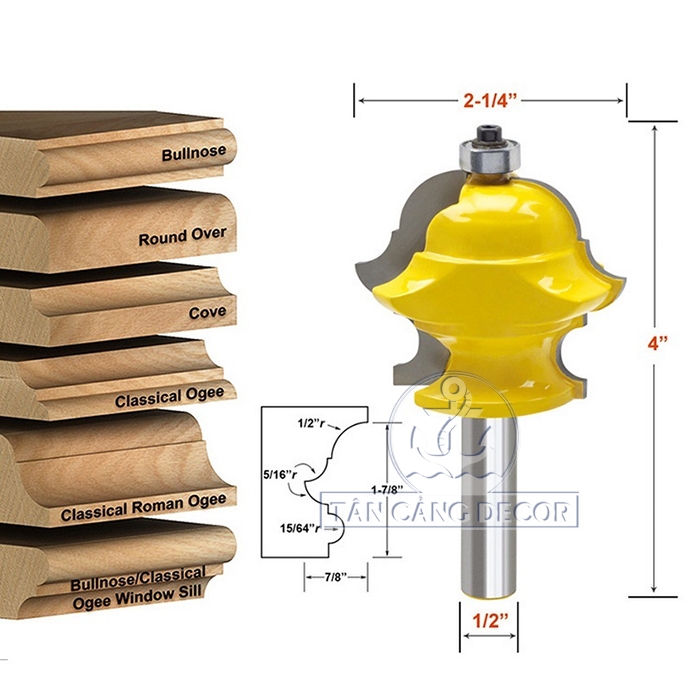 Mũi Router 7 Chức Năng Cốt 12.7 mm - Ảnh 5