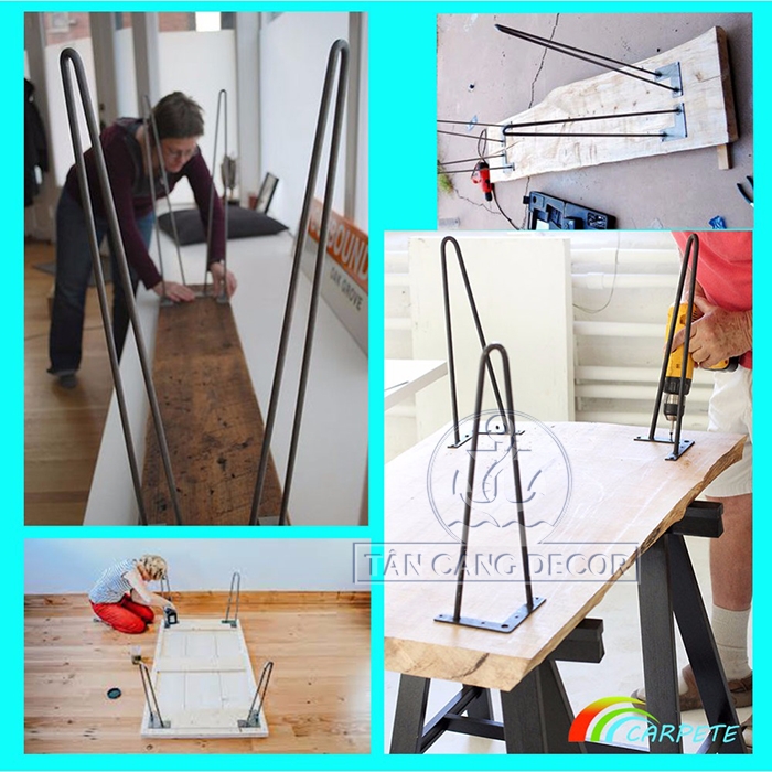 Chân bàn hairpin leg 72cm loại 2 thanh - Ảnh 9