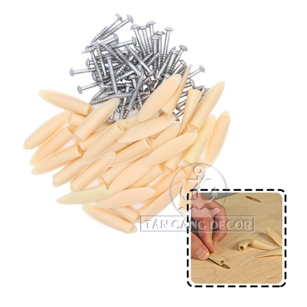 100 cái Chốt che lỗ khoan chéo màu be