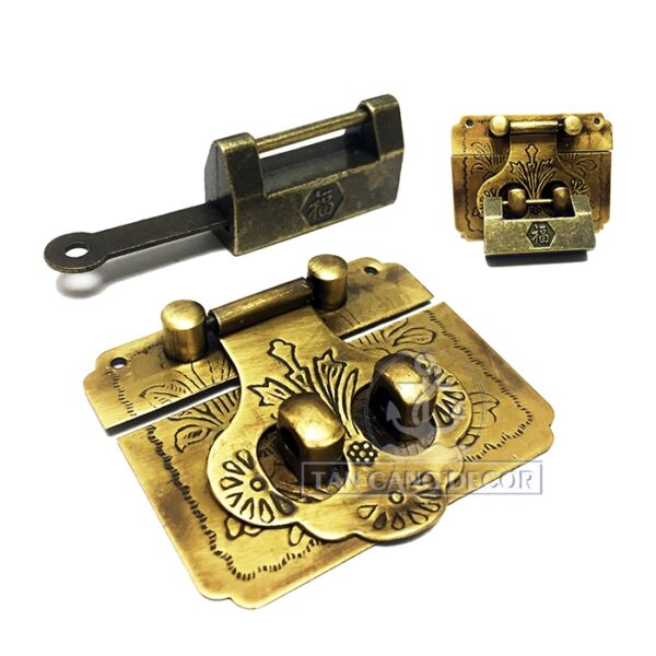 Khóa hộp 16 + Ổ khóa Cổ điển - KT: 7.5cm