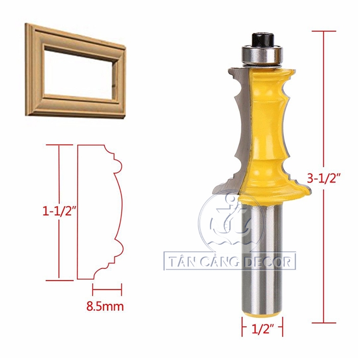 Bộ Mũi Router Đánh Chỉ Khung Tranh Cốt 12.7 mm - Ảnh 3