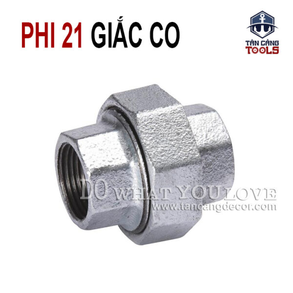 Giắc Co Phi 21 Ống Nước - Thép Mạ Kẽm