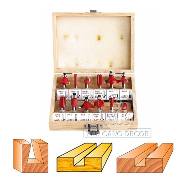 Bộ Mũi Phay 12 Món Cốt 12.7 mm