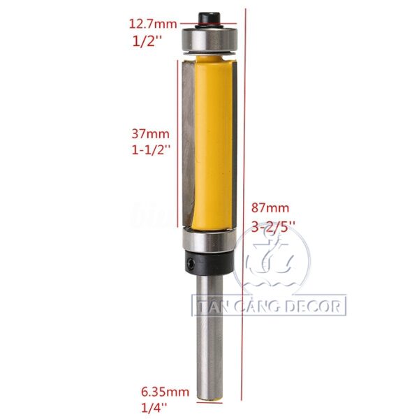Mũi Router Phay Thẳng Bi Trên – Dưới 37mm Cốt 6.35 mm - Ảnh 6