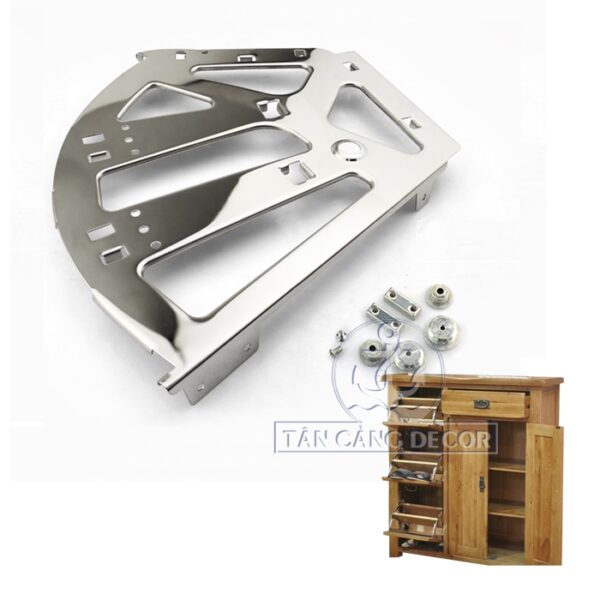 Phụ Kiện Giá Xoay Tủ Giày 3 Ngăn Inox