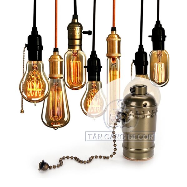 Chuôi bóng đèn Edison 03 màu đồng xanh