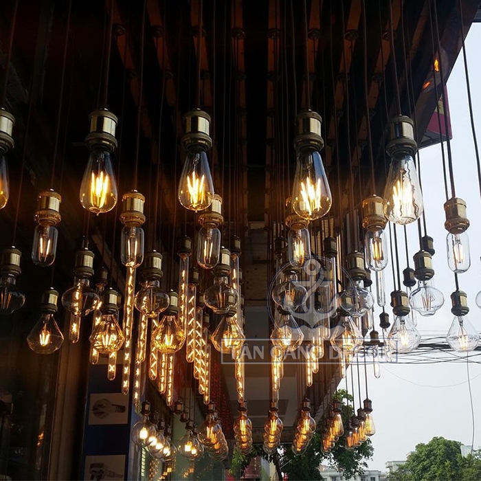 Chuôi bóng đèn Edison 03 màu đồng xanh - Ảnh 4