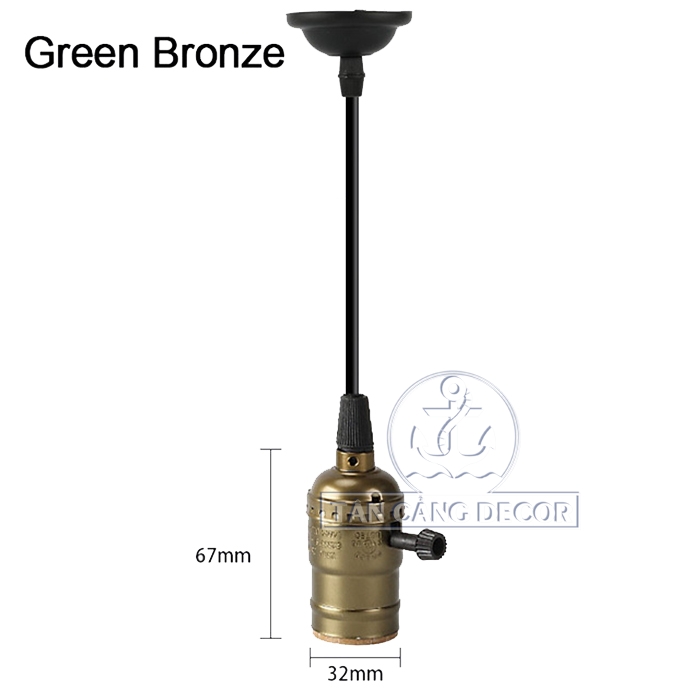 Chuôi bóng đèn Edison 03 màu đồng xanh - Ảnh 5