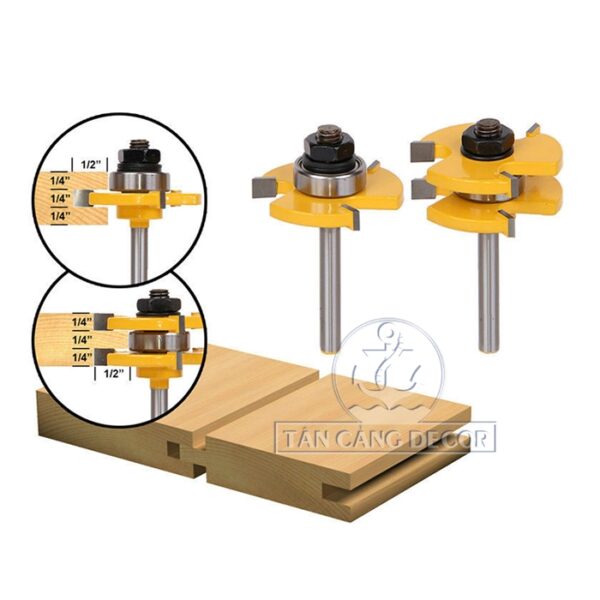 Bộ mũi phay ghép ván sàn cốt 6.35mm