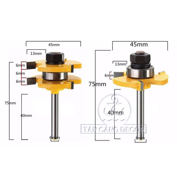 Bộ mũi phay ghép ván sàn cốt 6.35mm - Ảnh 3