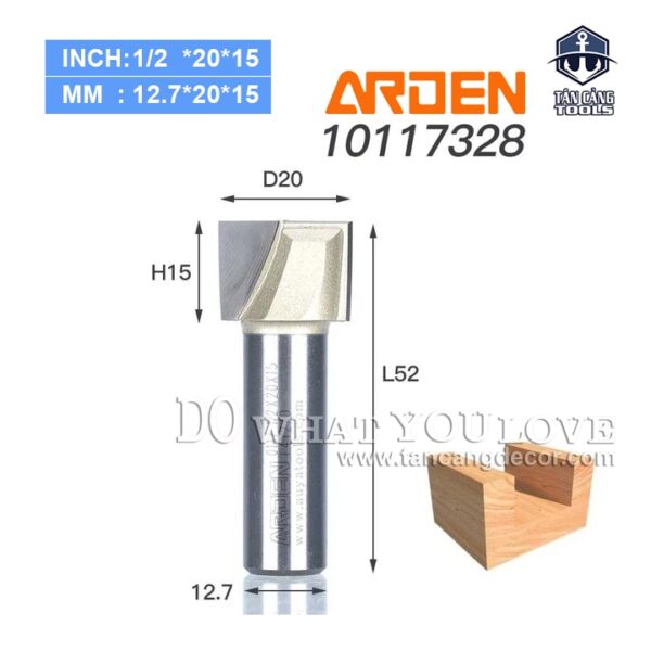 Mũi Router Arden Lấy Nền 20 x 15 mm Cốt 12.7 mm Arden 0117