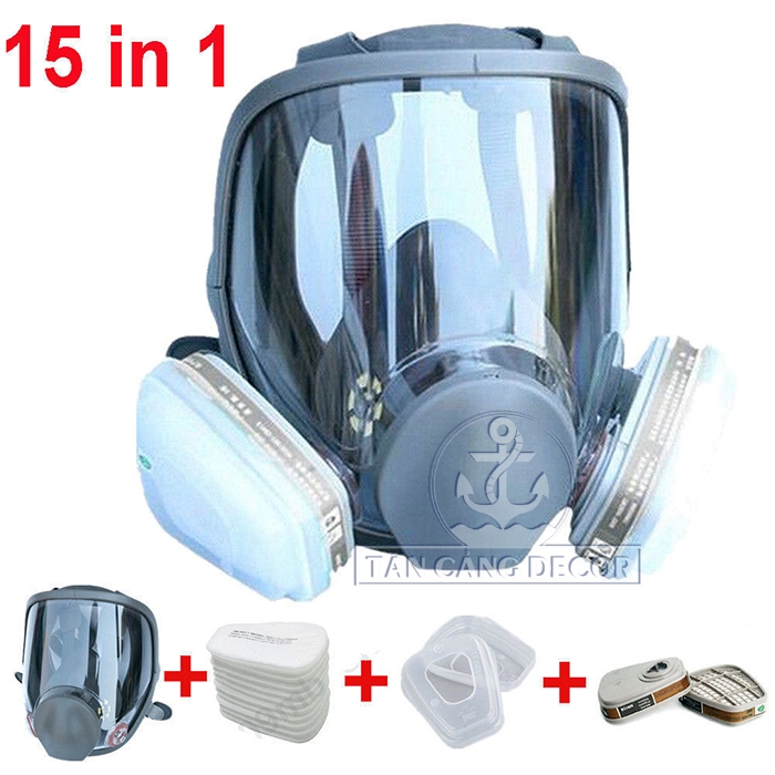 Mặt Nạ Phòng Độc Nguyên Mặt 3M 6800 Kèm 10 Bông Lọc - Ảnh 2