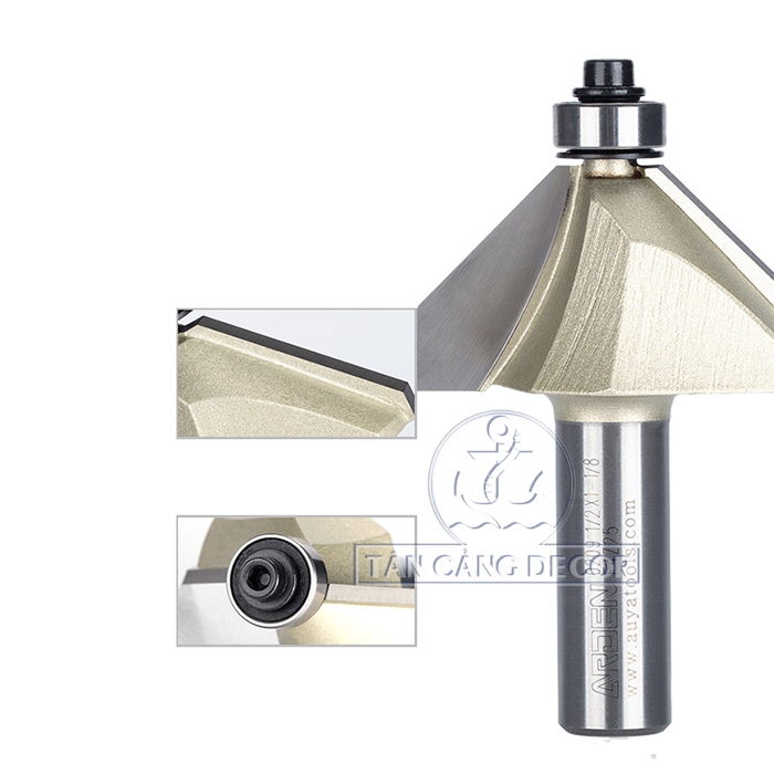 Mũi Router Arden Vát 45 Độ 15.9 mm Cốt 6.35 mm Arden 0209 - Ảnh 4