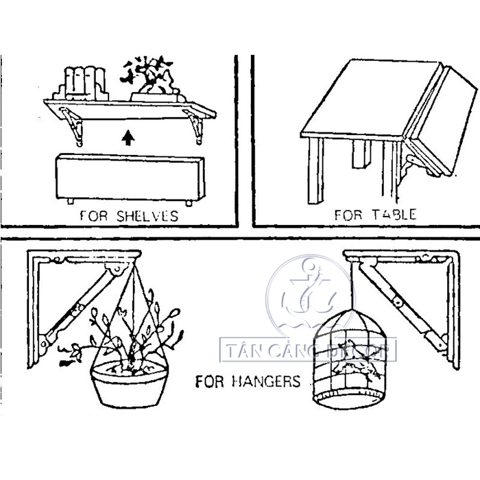 Bộ ke gập sắt sơn tĩnh điện 20x20 cm - Ảnh 6