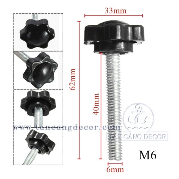Núm Khóa Vặn M6 x 40 mm