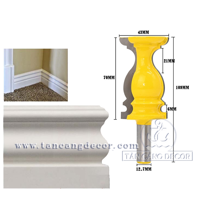 Mũi Router Đánh Chỉ Chân Tường Cốt 12.7 mm