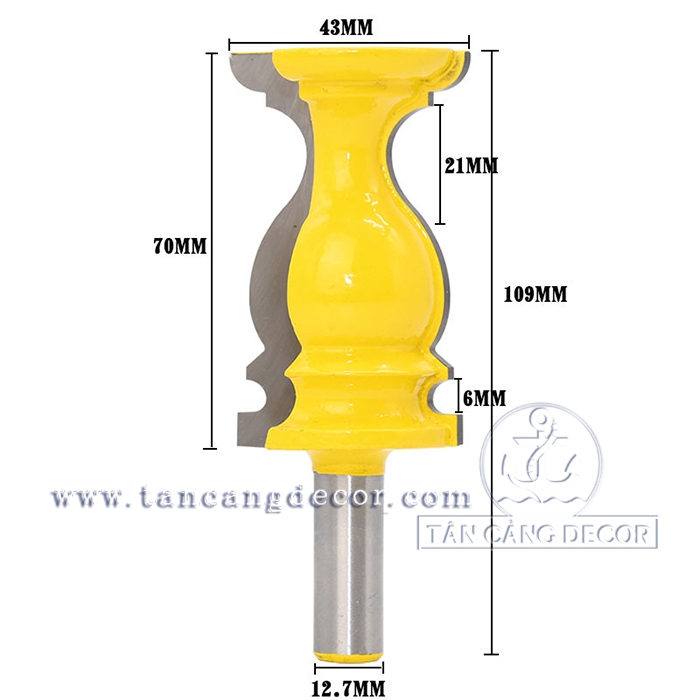 Mũi Router Đánh Chỉ Chân Tường Cốt 12.7 mm - Ảnh 3