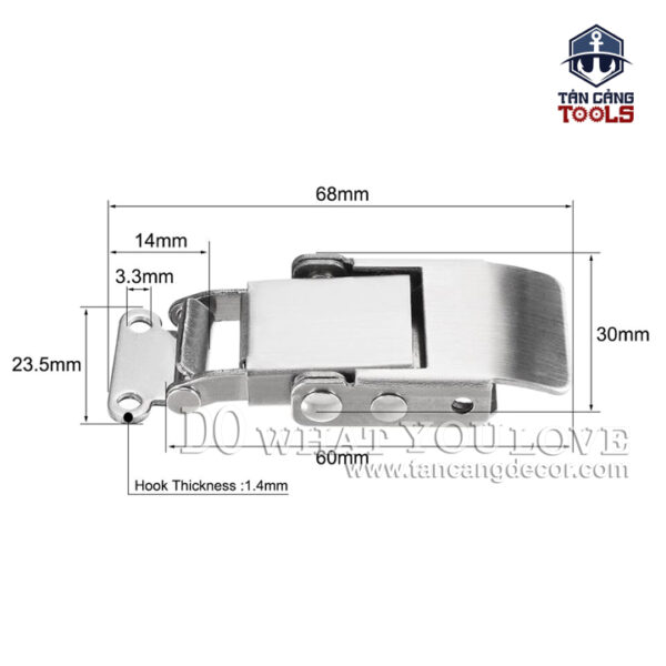 Alternative view of Khóa gài Inox 201 loại trơn Cao Cấp - KT :6.8 cm
