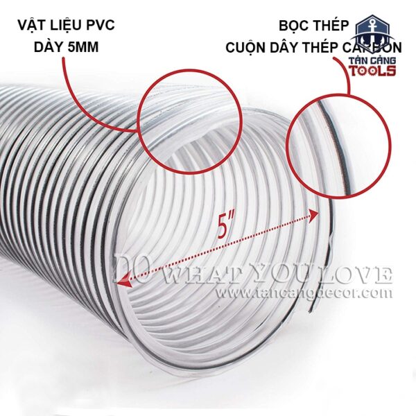 Ống Dẫn Hút Bụi Lõi Thép Phi 100 - 1 Mét - Ảnh 5