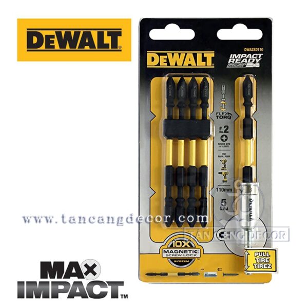 Alternative view of Bộ 5 Mũi Bắt Vít Dewalt - Vòng Nam Châm Tới Hạn IMPACT READY