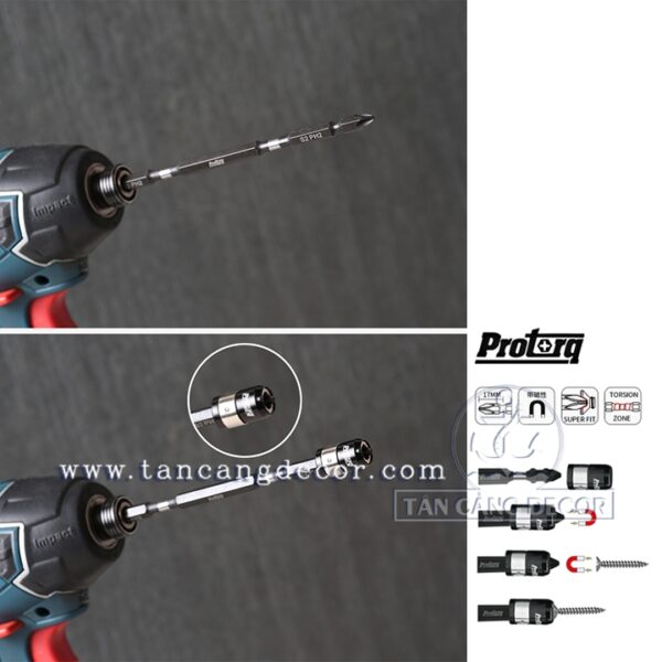 Alternative view of Bộ 3 Mũi Bắt Vít ProTorq 110mm -Vòng Nam Châm Tới Hạn IMPACT DOUBLE