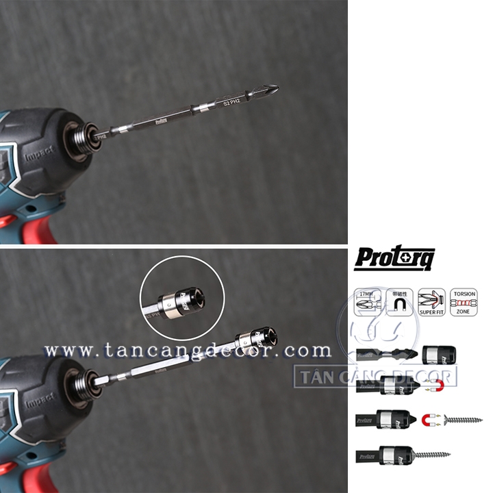Bộ 5 Mũi Bắt Vít ProTorq 65mm -Vòng Nam Châm Tới Hạn IMPACT DOUBLE - Ảnh 5