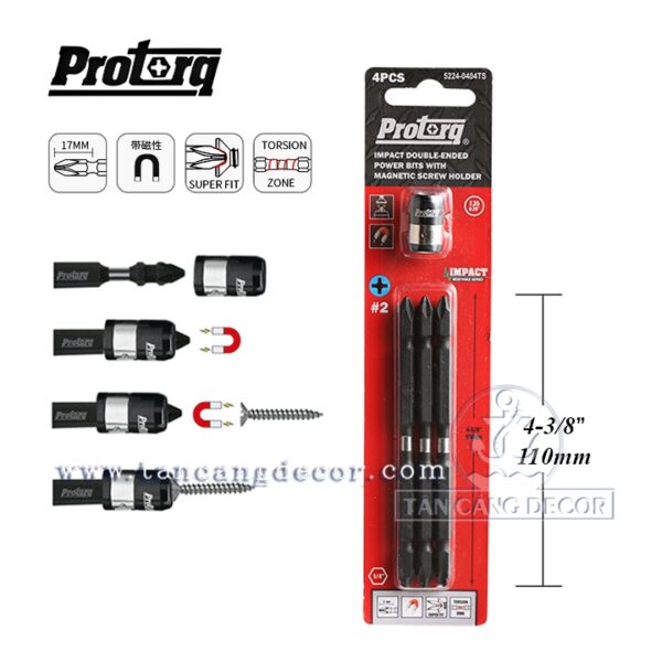 Bộ 3 Mũi Bắt Vít ProTorq 110mm -Vòng Nam Châm Tới Hạn IMPACT DOUBLE