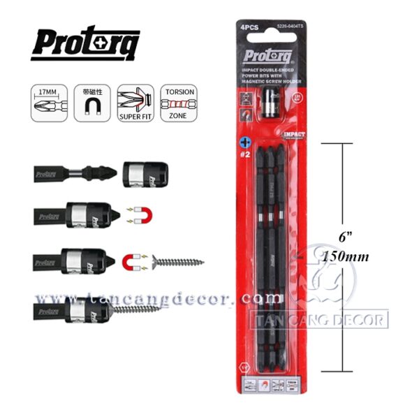 Bộ 3 Mũi Bắt Vít ProTorq 150mm -Vòng Nam Châm Tới Hạn IMPACT DOUBLE